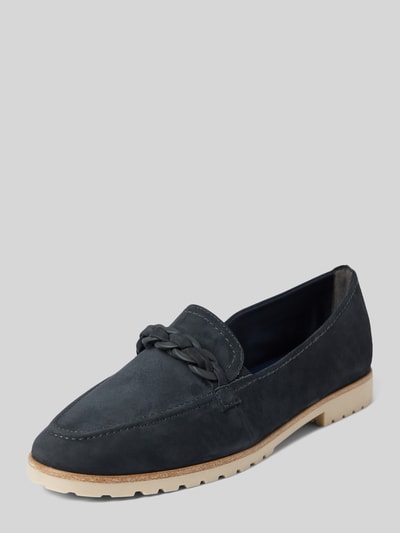 Peek & Cloppenburg TamarisLoafers aus Leder in unifarbenem Design in marine
