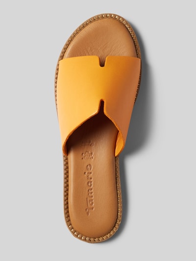 Peek & Cloppenburg TamarisPantoletten Aus Leder Mit Breiten Riemen In Orange