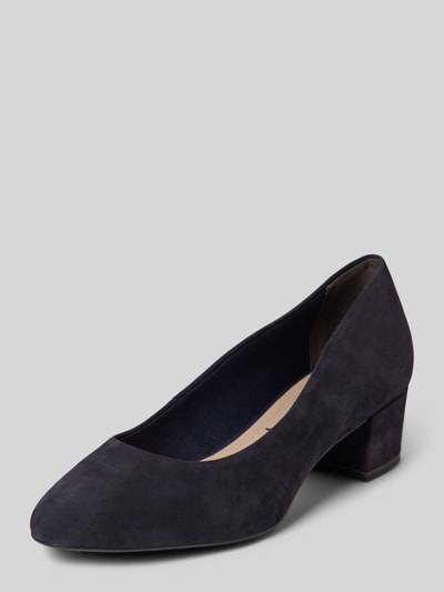 Peek & Cloppenburg TamarisPumps aus Leder mit Blockabsatz in marine