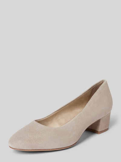 Peek & Cloppenburg TamarisPumps aus Leder mit Blockabsatz in taupe