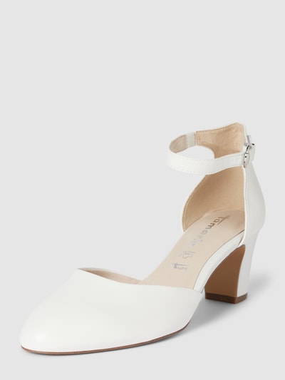 Peek & Cloppenburg TamarisPumps aus Leder mit Blockabsatz in weiss