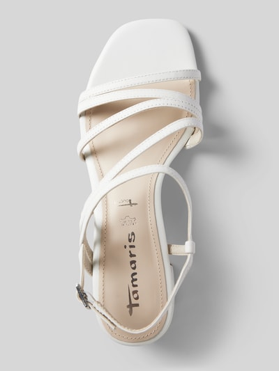 Peek & Cloppenburg TamarisSandalette Aus Leder Mit Blockabsatz In Weiss