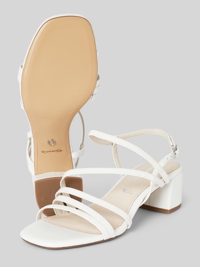 Peek & Cloppenburg TamarisSandalette Aus Leder Mit Blockabsatz In Weiss
