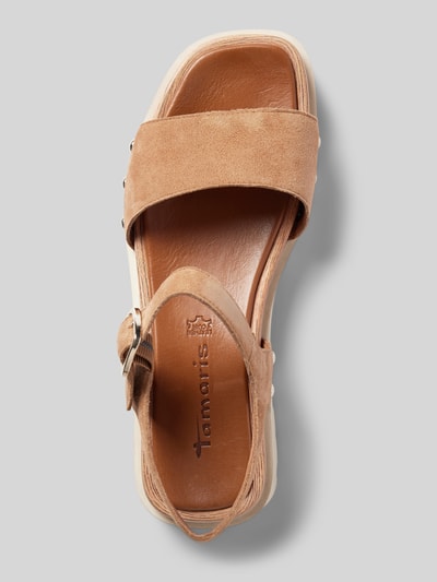 Peek & Cloppenburg TamarisSandalette Aus Leder Mit Plateausohle In Camel