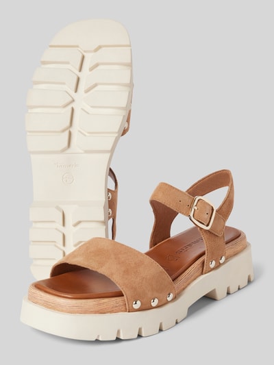 Peek & Cloppenburg TamarisSandalette Aus Leder Mit Plateausohle In Camel