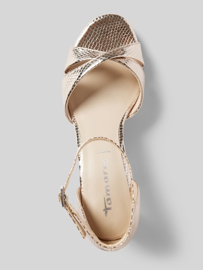 Peek & Cloppenburg TamarisSandalette Im Metallic-Look Mit Pfennigabsatz In Gold