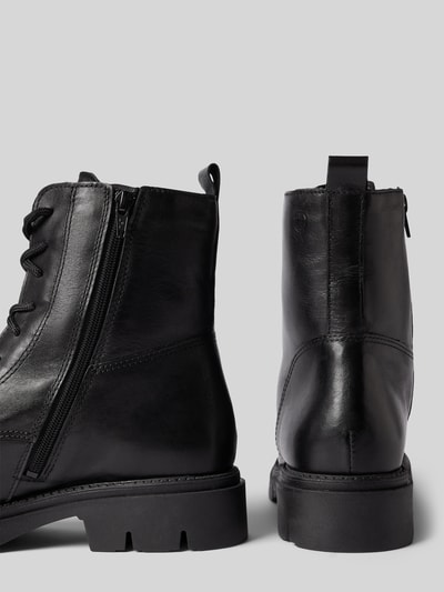 Peek & Cloppenburg TamarisSchnürboots Aus Leder Mit Ziernähten In Black