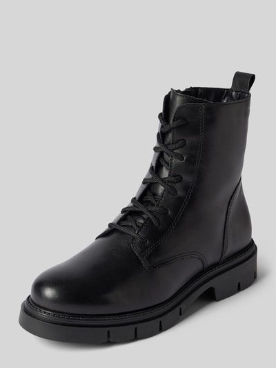 Peek & Cloppenburg TamarisSchnürboots aus Leder mit Ziernähten in black