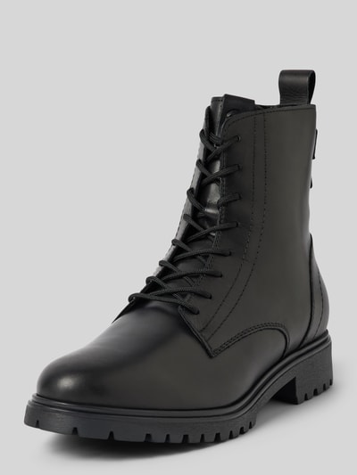 Peek & Cloppenburg TamarisSchnürboots Aus Leder Mit Zugschlaufe In Black