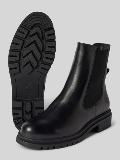Peek & Cloppenburg TamarisStiefeletten Aus Leder Mit Elastischen Einsätzen In Black