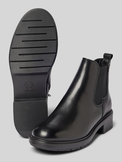 Peek & Cloppenburg TamarisStiefeletten Aus Leder-Textil-Mix Mit Elastischen Einsätzen In Black