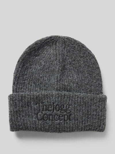 Peek & Cloppenburg TheJoggConceptBeanie mit Label-Stitching Modell 'VIOL' in anthrazit