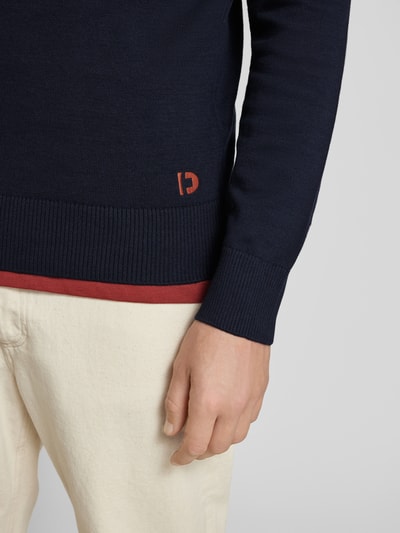 Peek & Cloppenburg Tom Tailor DenimRegular Fit Strickpullover Mit Rundhalsausschnitt In Dunkelblau