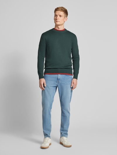 Peek & Cloppenburg Tom Tailor DenimRegular Fit Strickpullover mit Rundhalsausschnitt in bottle
