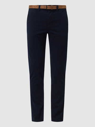 Peek & Cloppenburg Tom Tailor DenimSlim Fit Chino Mit Gürtel In Dunkelblau