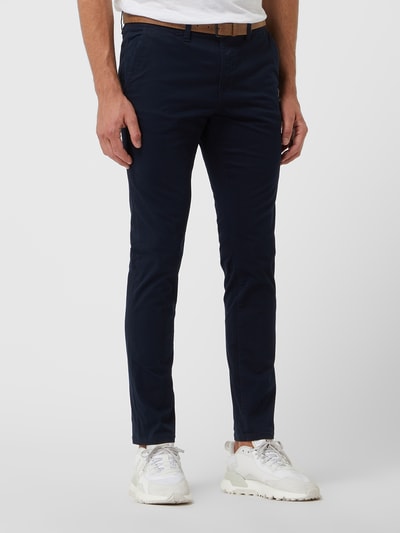 Peek & Cloppenburg Tom Tailor DenimSlim Fit Chino Mit Gürtel In Dunkelblau