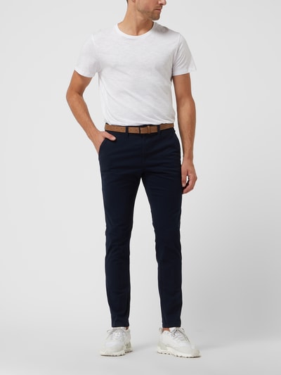Peek & Cloppenburg Tom Tailor DenimSlim Fit Chino mit Gürtel in dunkelblau