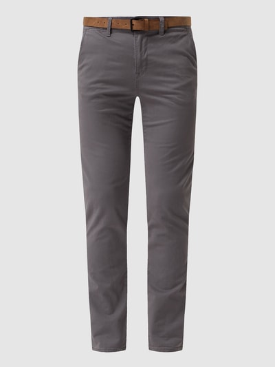 Peek & Cloppenburg Tom Tailor DenimSlim Fit Chino Mit Gürtel In Mittelgrau