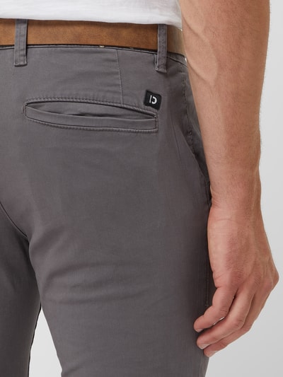 Peek & Cloppenburg Tom Tailor DenimSlim Fit Chino Mit Gürtel In Mittelgrau