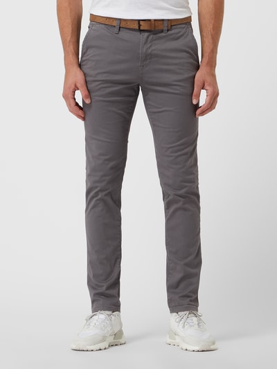 Peek & Cloppenburg Tom Tailor DenimSlim Fit Chino Mit Gürtel In Mittelgrau