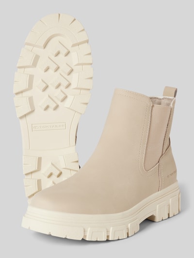 Peek & Cloppenburg Tom TailorStiefeletten In Leder-Optik Mit Elastischem Einsatz In Beige