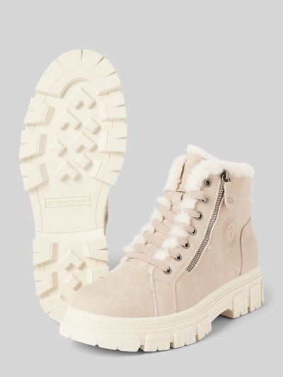 Peek & Cloppenburg Tom TailorStiefeletten In Leder-Optik Mit Kunstfell-Besatz In Beige
