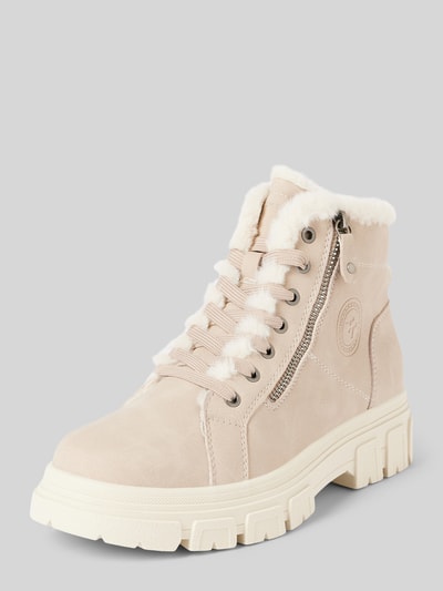 Peek & Cloppenburg Tom TailorStiefeletten in Leder-Optik mit Kunstfell-Besatz in beige