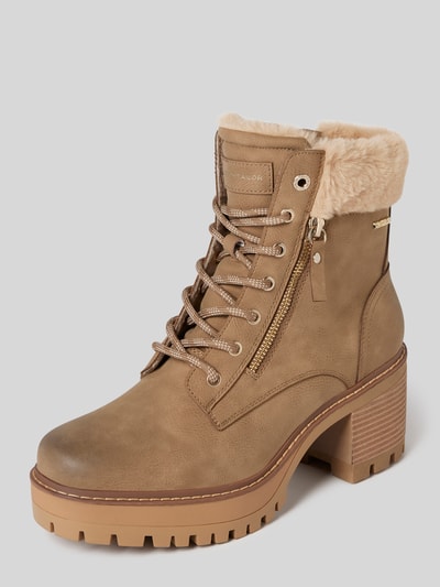 Peek & Cloppenburg Tom TailorStiefeletten mit Kunstfellbesatz in taupe