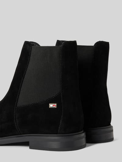Peek & Cloppenburg Tommy HilfigerChelsea Boots Aus Leder Mit Label-Applikation Modell 'FLAG SUEDE' In Black