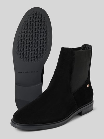 Peek & Cloppenburg Tommy HilfigerChelsea Boots Aus Leder Mit Label-Applikation Modell 'FLAG SUEDE' In Black