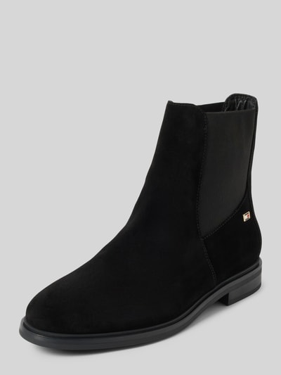 Peek & Cloppenburg Tommy HilfigerChelsea Boots aus Leder mit Label-Applikation Modell 'FLAG SUEDE' in black
