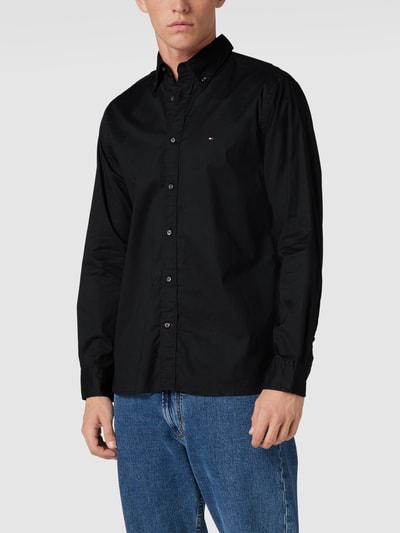 Peek & Cloppenburg Tommy HilfigerFreizeithemd Mit Logo-Stitching Modell 'CORE FLEX POPLIN' In Black
