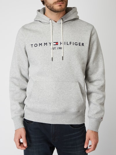 Peek & Cloppenburg Tommy HilfigerHoodie Mit Logo-Stickerei In Hellgrau Melange
