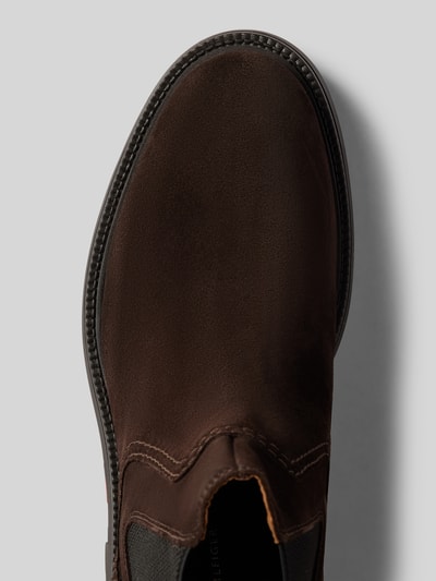 Peek & Cloppenburg Tommy HilfigerLederboots Mit Elastischem Einsatz In Dunkelbraun