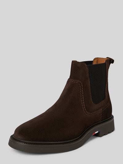 Peek & Cloppenburg Tommy HilfigerLederboots mit elastischem Einsatz in dunkelbraun