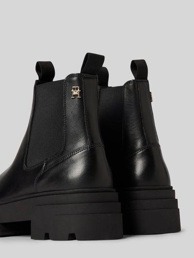 Peek & Cloppenburg Tommy HilfigerLederboots Mit Label-Applikation Modell 'COMBAT' In Black