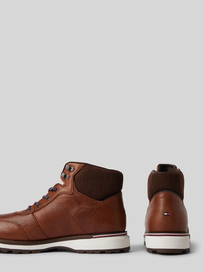 Peek & Cloppenburg Tommy HilfigerLederboots Mit Label-Details In Cognac