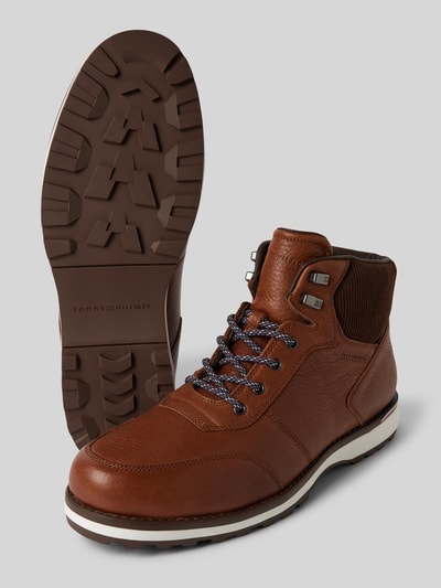 Peek & Cloppenburg Tommy HilfigerLederboots Mit Label-Details In Cognac
