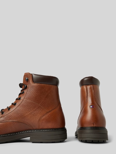 Peek & Cloppenburg Tommy HilfigerLederboots Mit Label-Details In Cognac