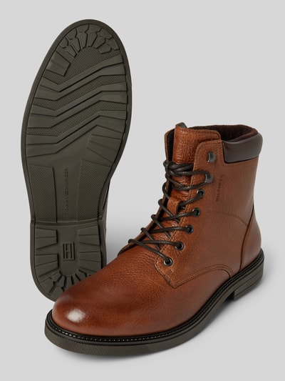 Peek & Cloppenburg Tommy HilfigerLederboots Mit Label-Details In Cognac