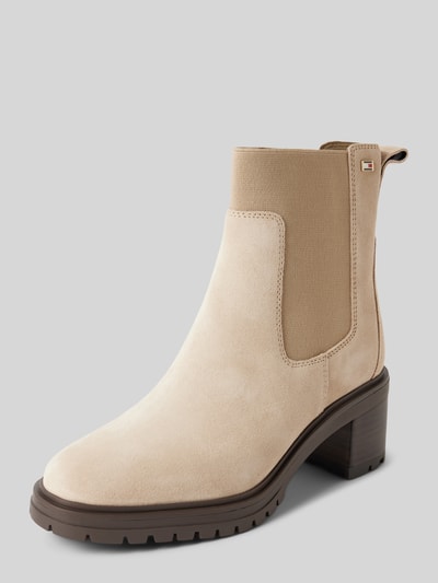 Peek & Cloppenburg Tommy HilfigerLederboots Mit Logo-Applikation In Beige