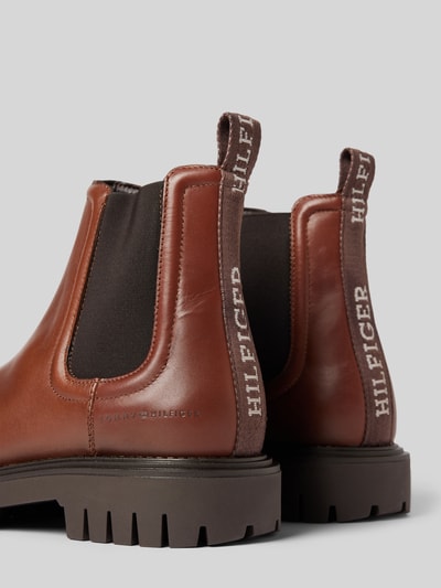 Peek & Cloppenburg Tommy HilfigerLederboots Mit Strukturierter Sohle In Cognac