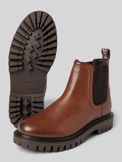 Peek & Cloppenburg Tommy HilfigerLederboots Mit Strukturierter Sohle In Cognac