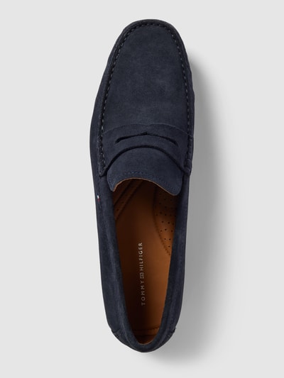 Peek & Cloppenburg Tommy HilfigerLedermokassins Mit Label-Detail In Marine Melange