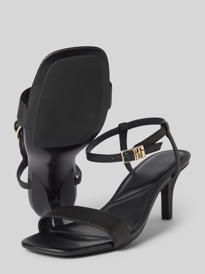 Peek & Cloppenburg Tommy HilfigerLedersandalette Mit Label-Applikation In Black