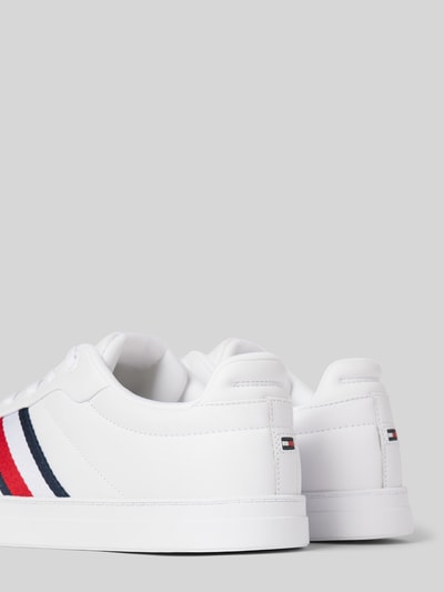 Peek & Cloppenburg Tommy HilfigerLedersneaker Mit Kontraststreifen Modell 'ICON COURT' In Weiss