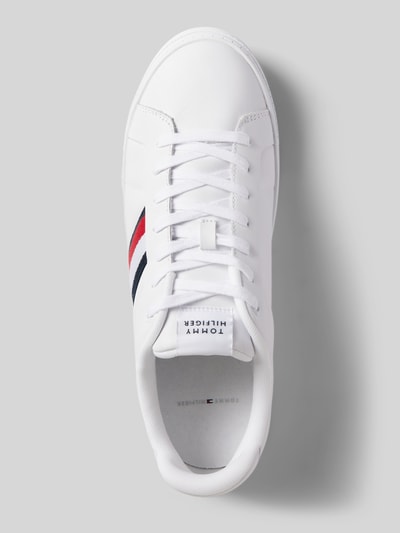 Peek & Cloppenburg Tommy HilfigerLedersneaker Mit Kontraststreifen Modell 'ICON COURT' In Weiss