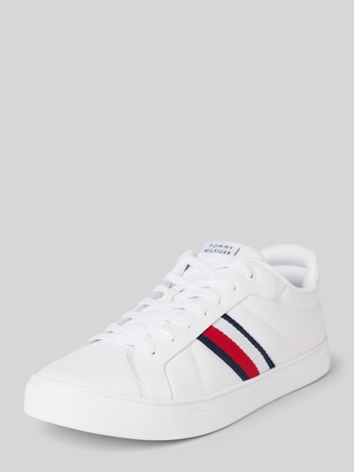 Peek & Cloppenburg Tommy HilfigerLedersneaker mit Kontraststreifen Modell 'ICON COURT' in weiss