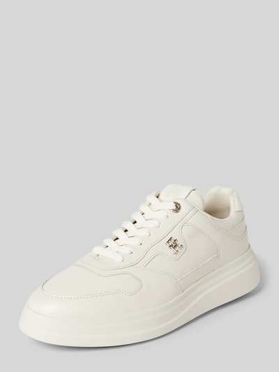 Peek & Cloppenburg Tommy HilfigerLedersneaker mit Label-Applikation Modell 'LUX POINTY' in weiss