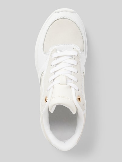 Peek & Cloppenburg Tommy HilfigerLedersneaker Mit Label-Details Modell 'CHUNKY RUNNER' In Weiss